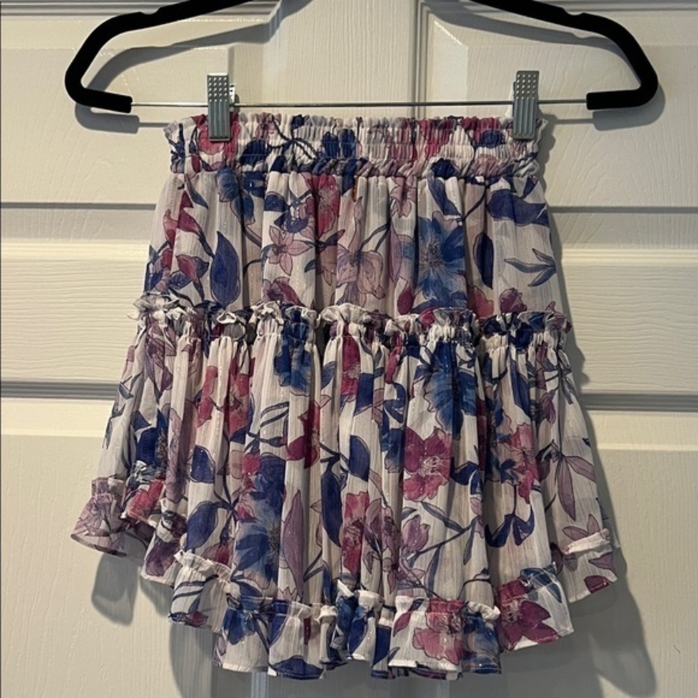 MISA Floral Ruffle Skirt - Multicolor SIZE XS